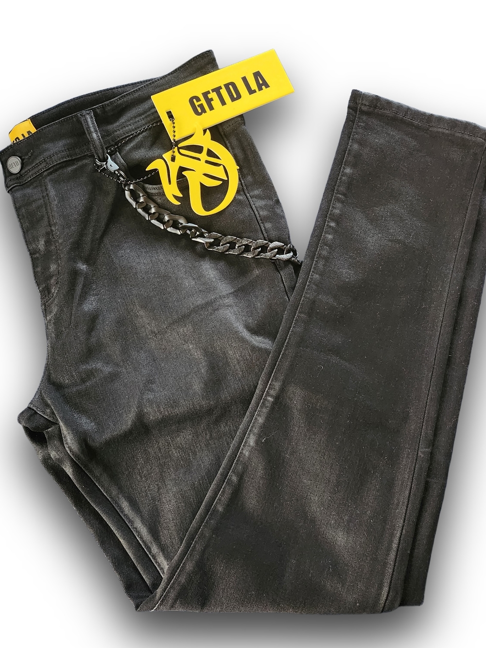 GFTD LA "Vanta Black" Coated Denim Jeans Size 36